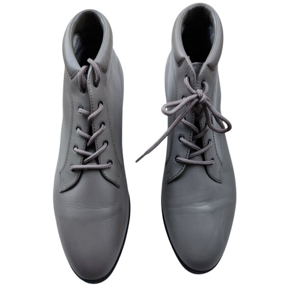 Danexx Womens Leather Austin Grey Lace-Up Ankle Boots 8.5M Gray Cottagecore - Picture 1 of 6